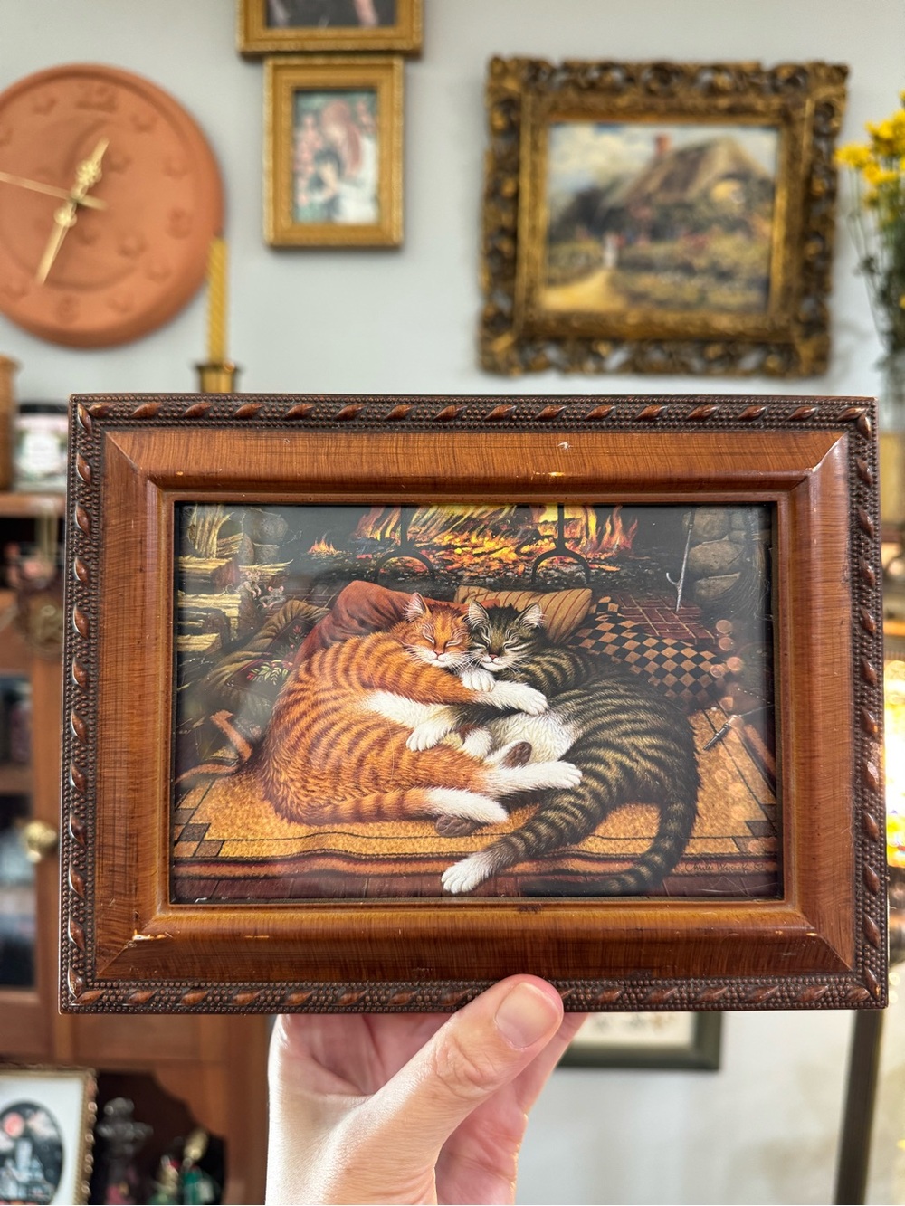 Sleeping Cats Wooden Jewelry Music Box